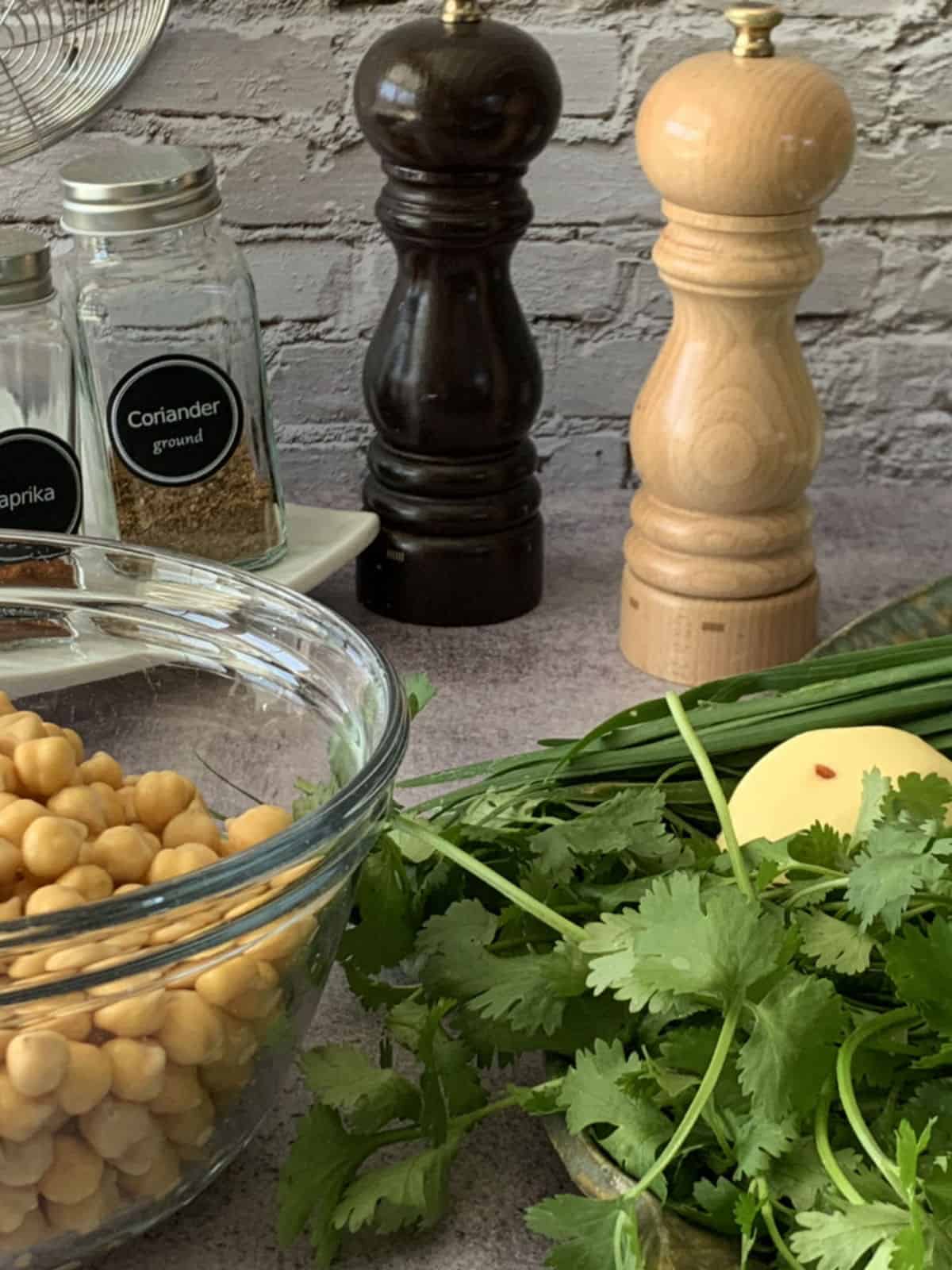 Falafel Ingredients chickpea, cilantro.