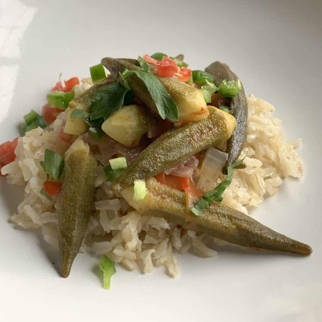 Armenian Okra Stew With Tomatoes.