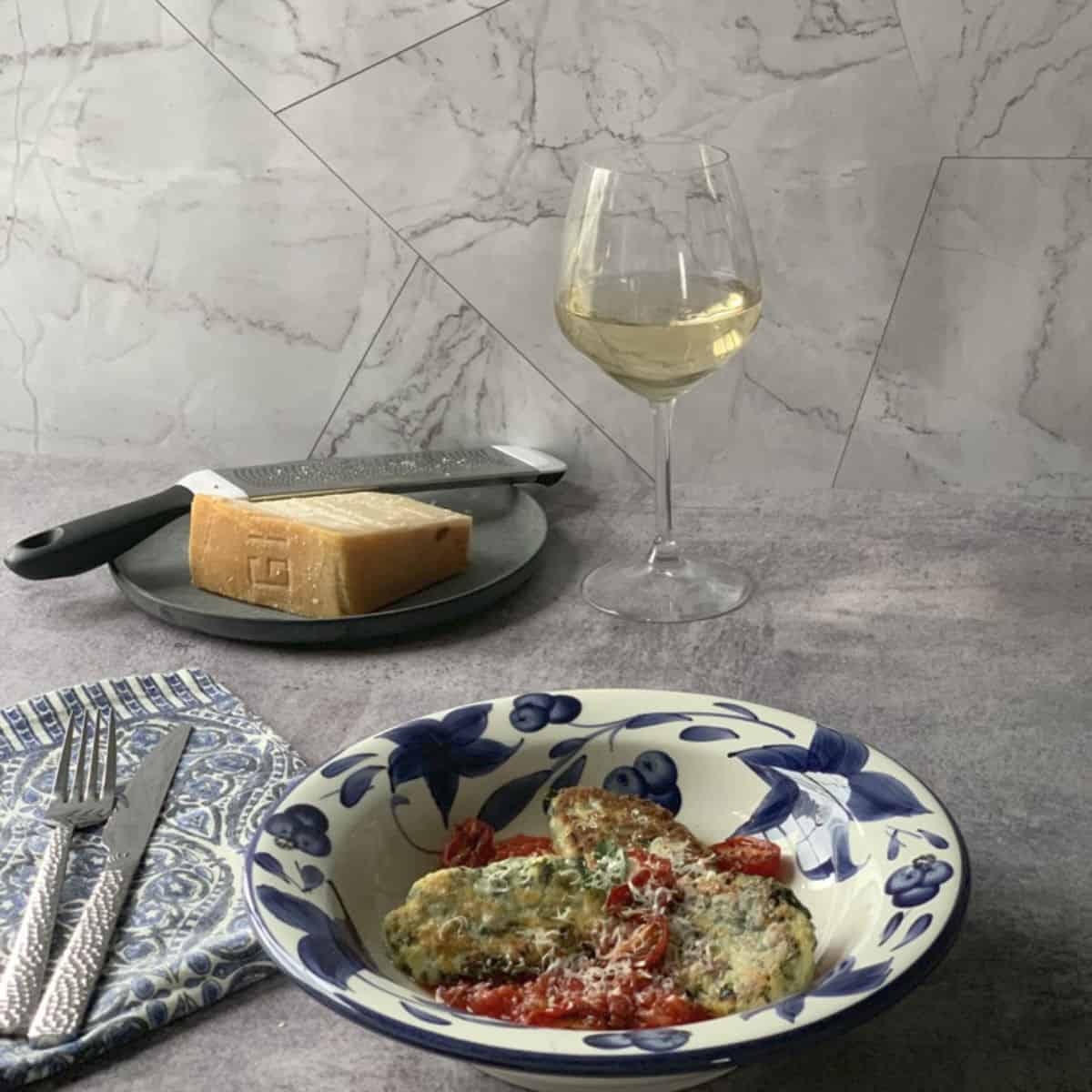 Ricotta kale gnocchi on a plate.