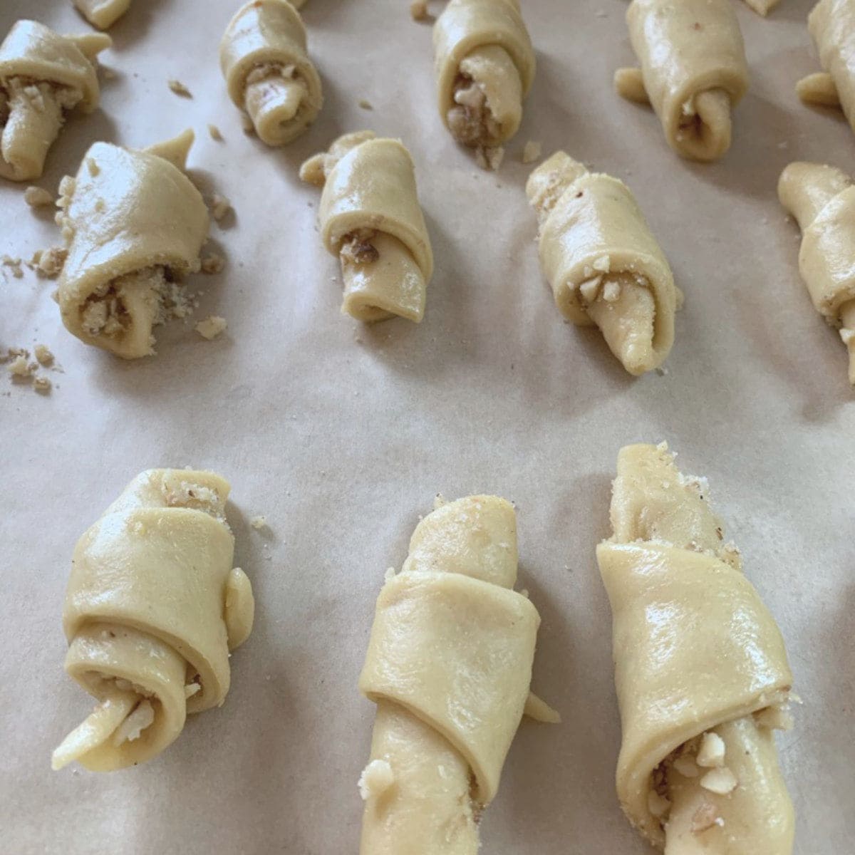 Croissant chorek ready for baking.