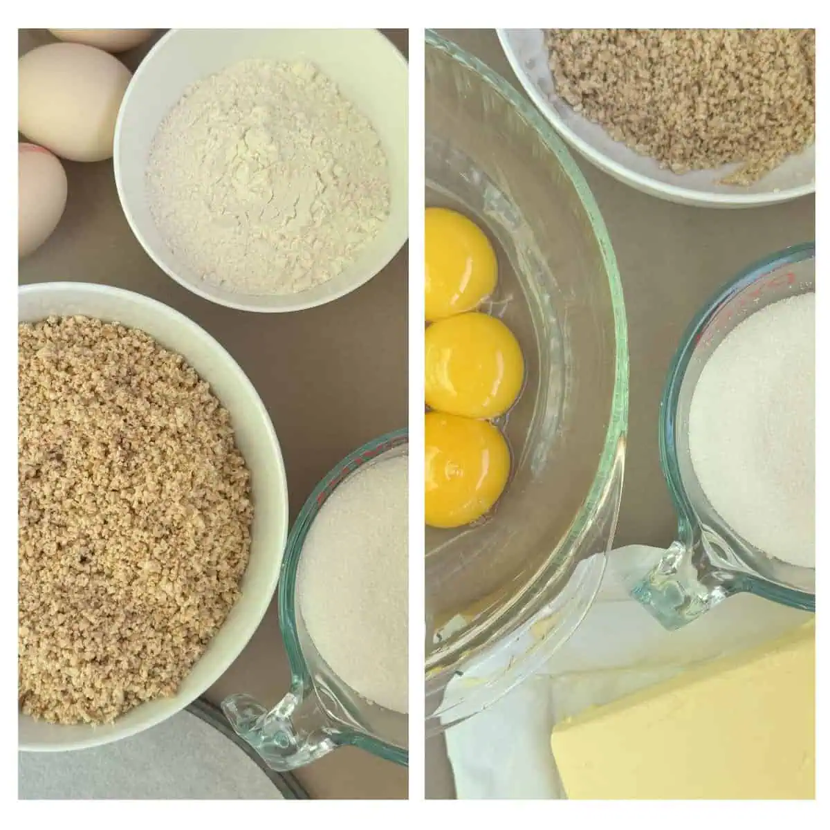 Esterházy Torte ingredients.