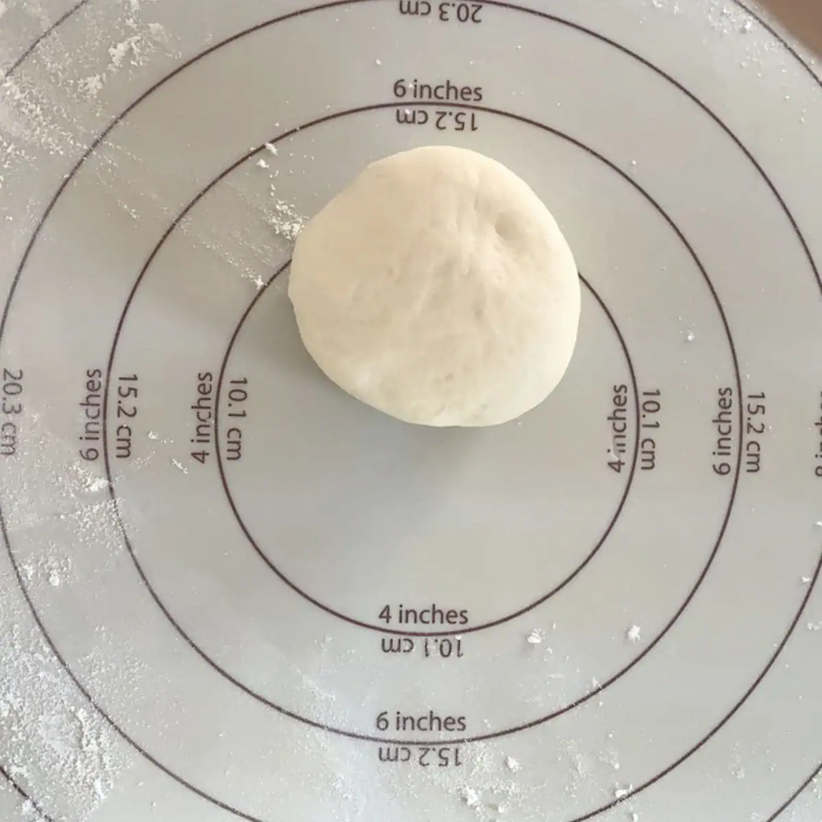Dough ball on a pad.