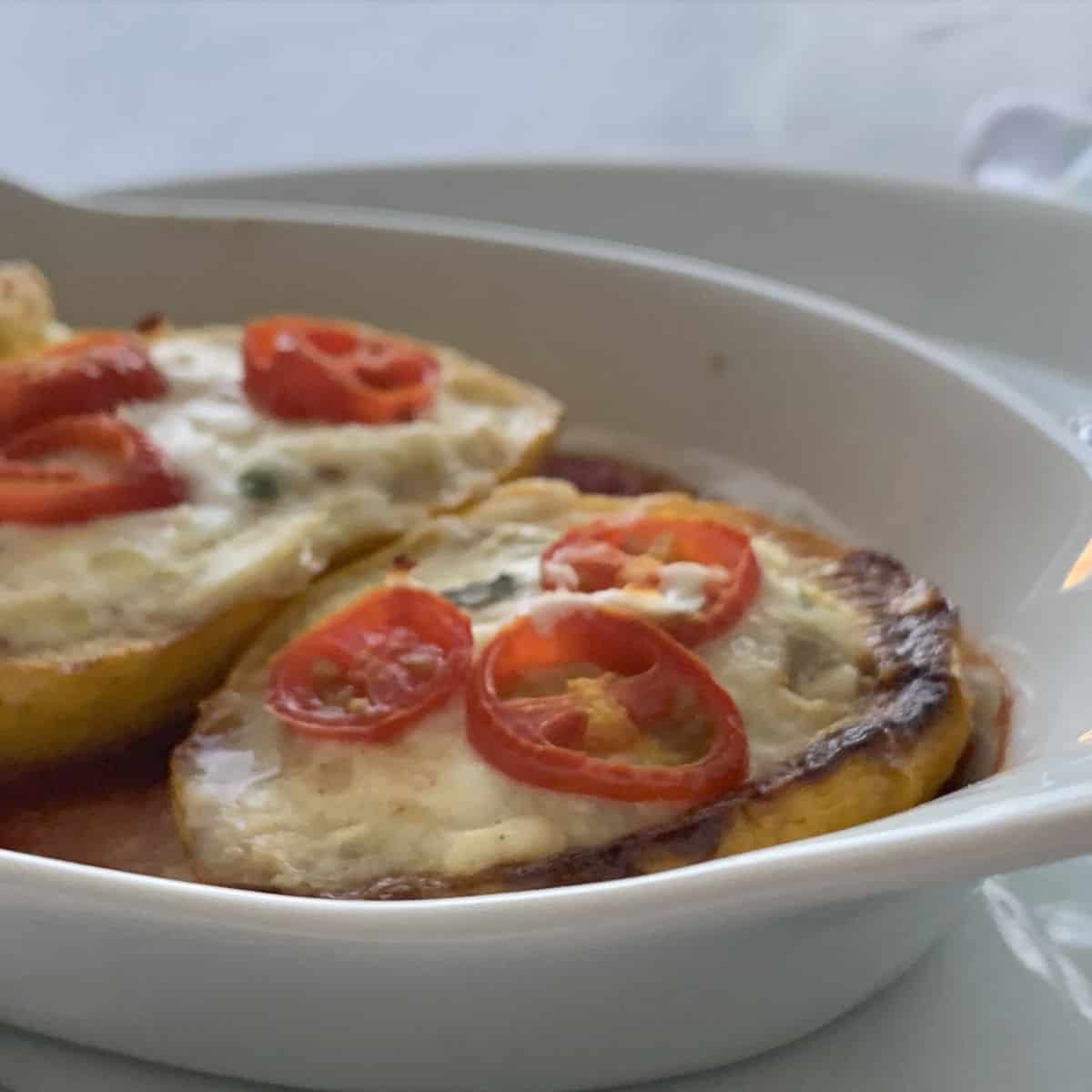 Stuffed pattypan squash.