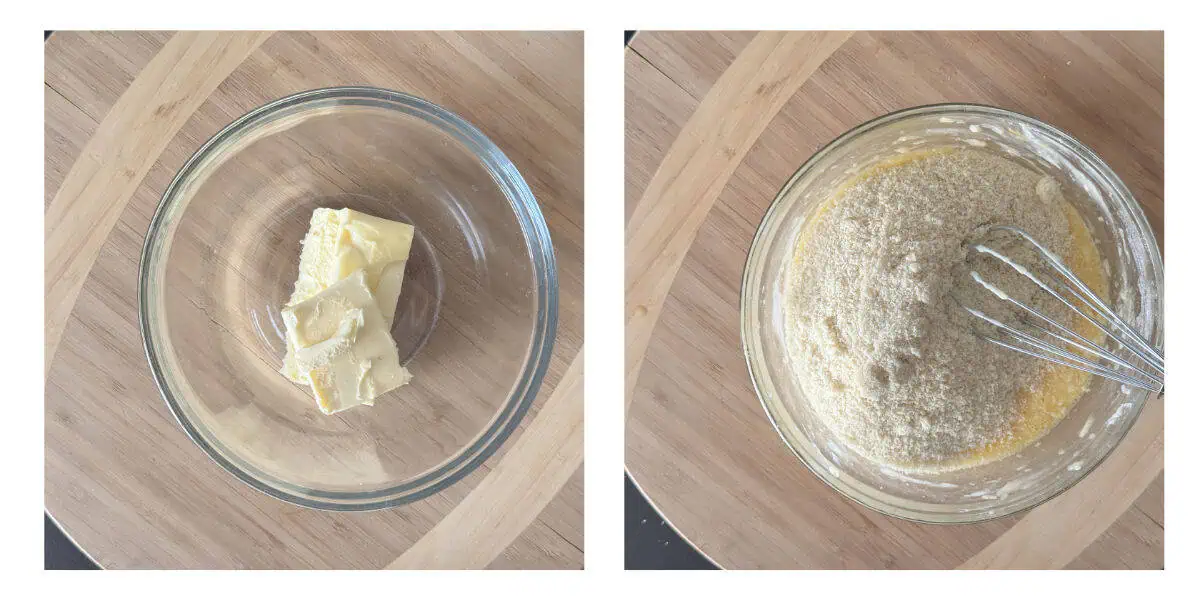 Preparing almond cream.