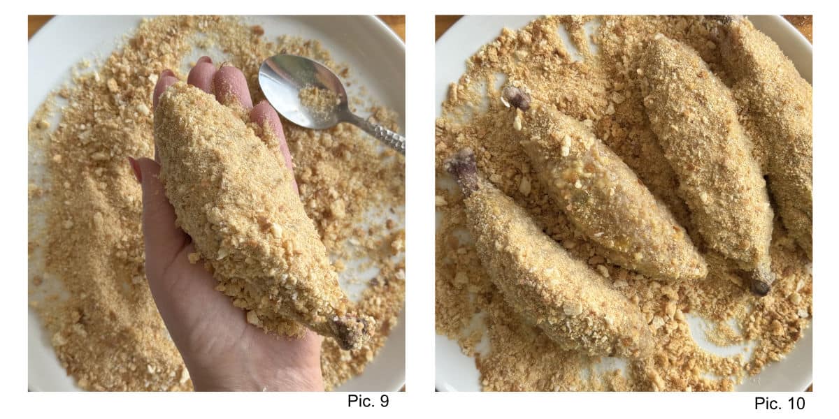 Breading the kotlets.