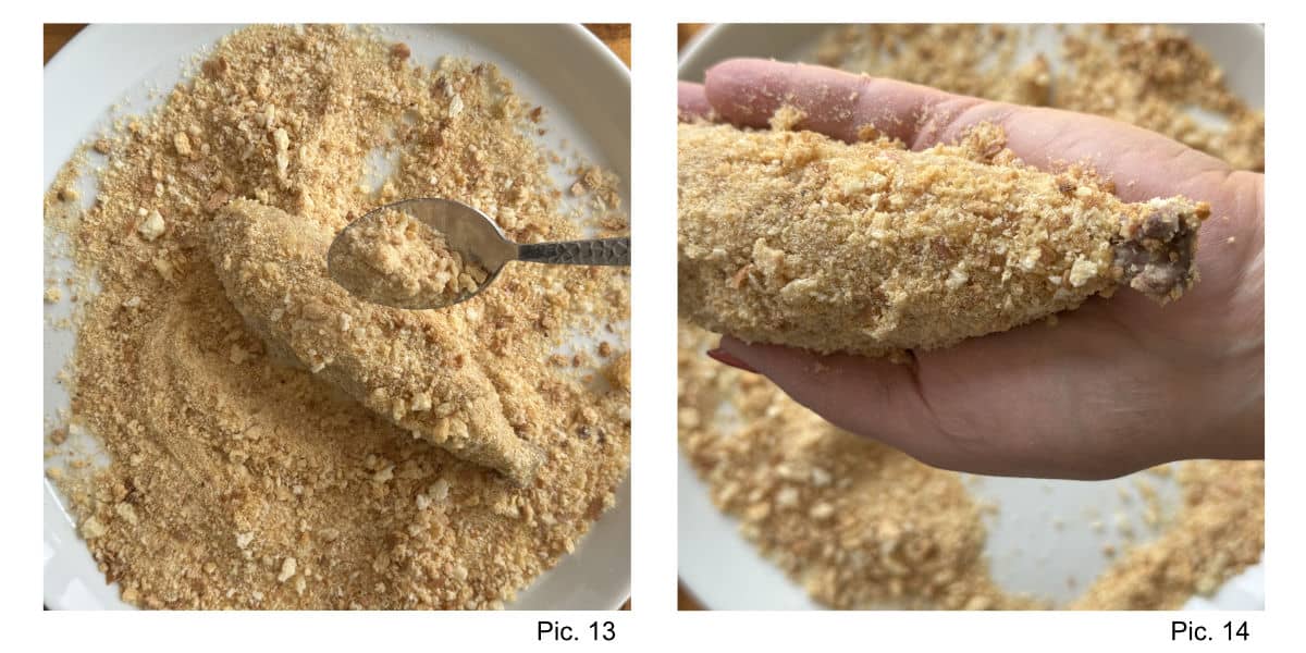 Breading the kotlets.