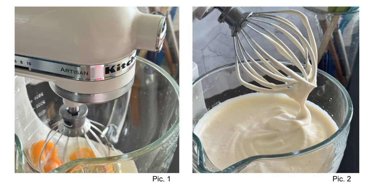 Making the sponge cake.