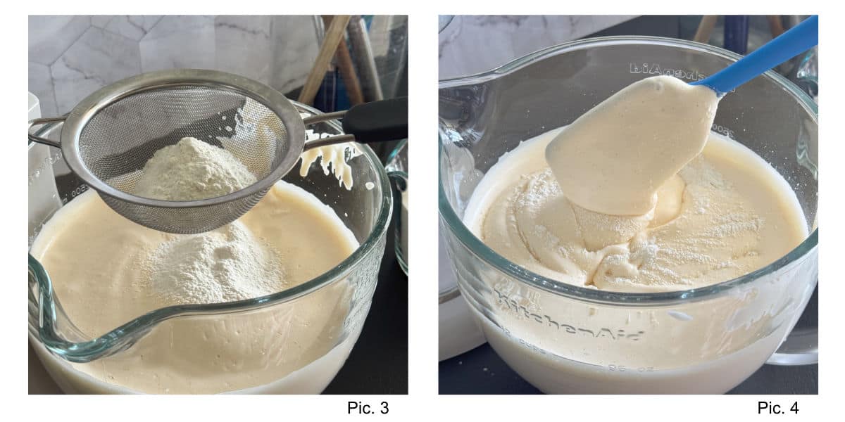 Making the sponge cake.