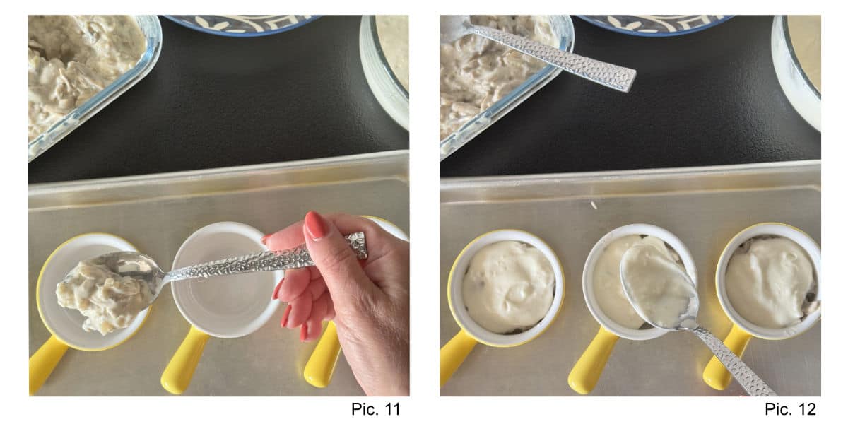 Mushroom Julienne Step by step process two 6