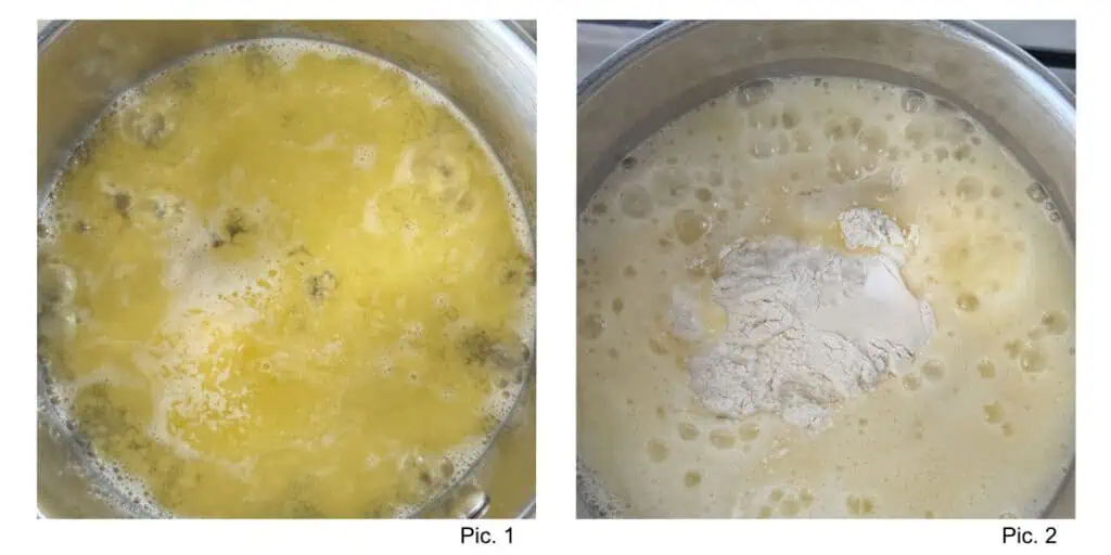 Making the pate a choux.