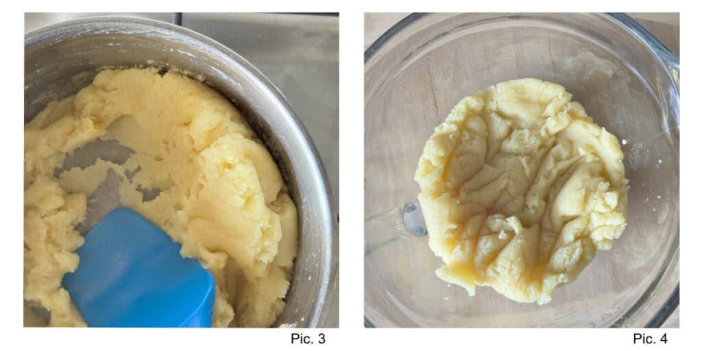 Making the pate a choux step-by-step.