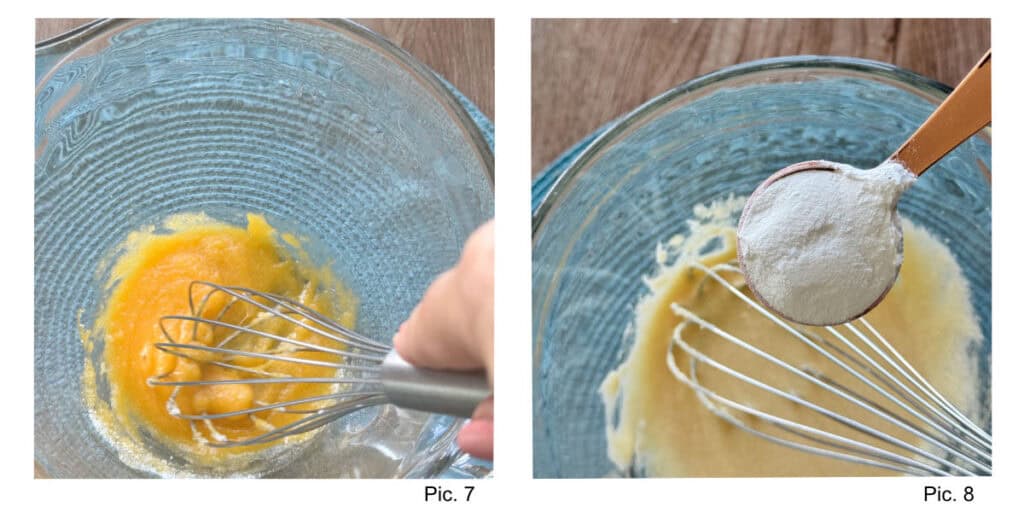 Making the pastry cream.