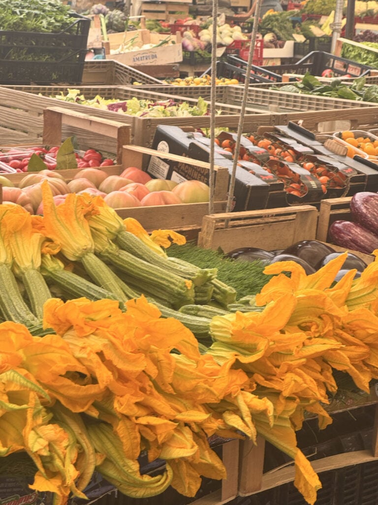 Italian market with fresh produce.