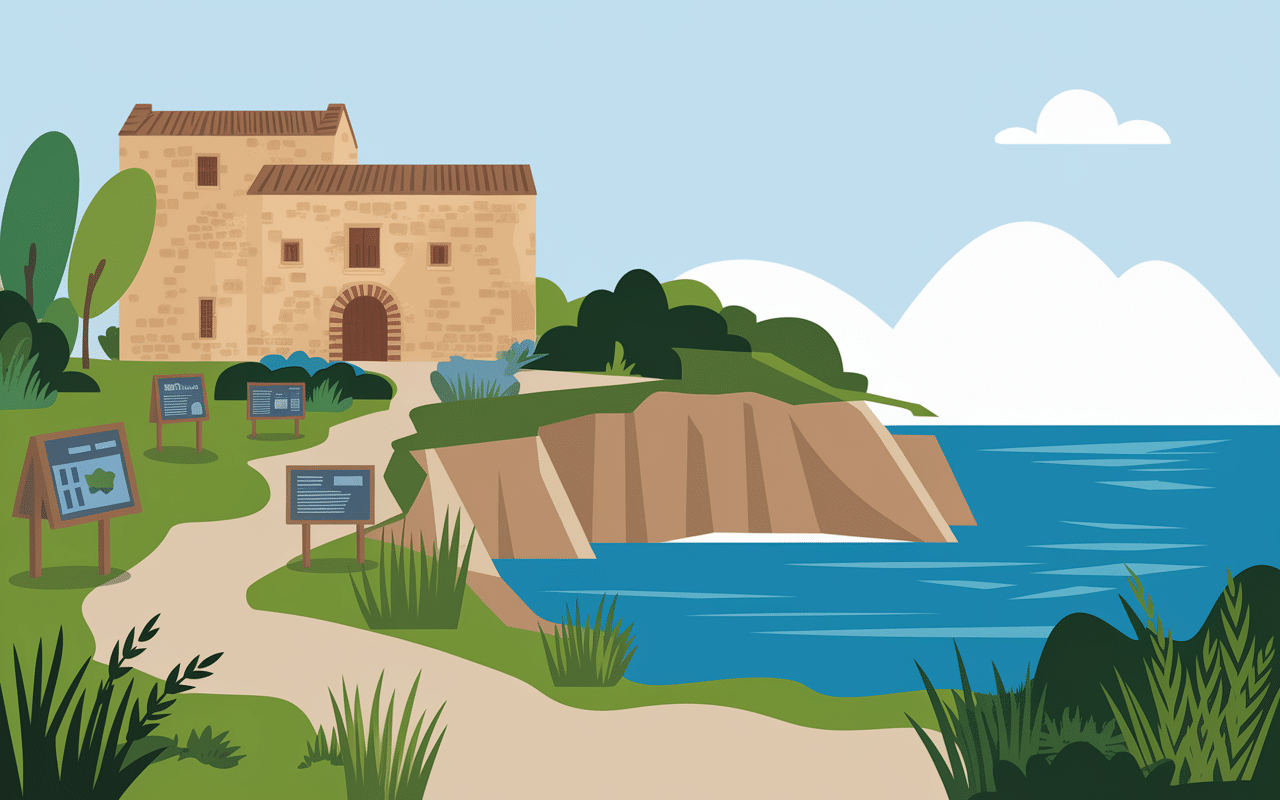 Promontoire naturel et maison des douanes au cap taillat