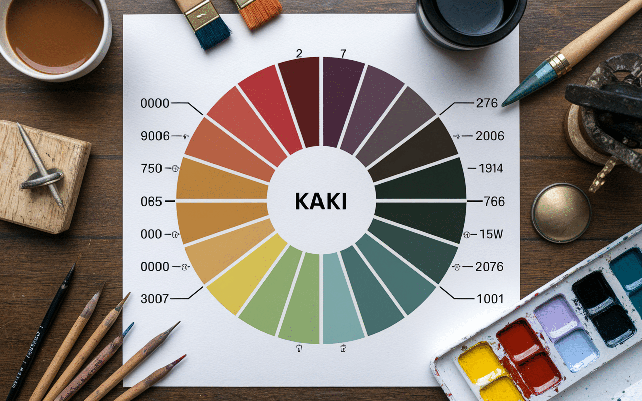 Cercle chromatique kaki couleur