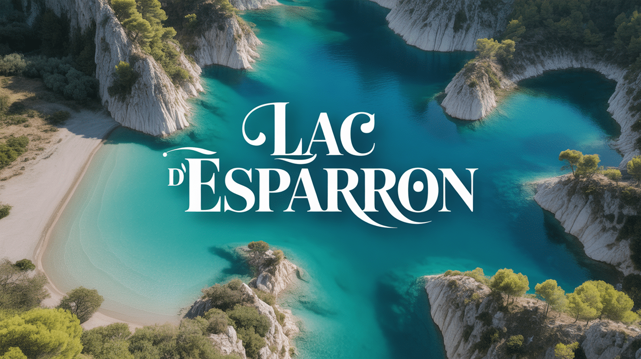 Lac d Esparron vue aerienne falaises et vegetation mediteranneenne