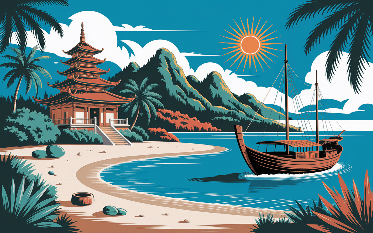 paysage ou partir en fevrier au soleil temple plage et cocotiers