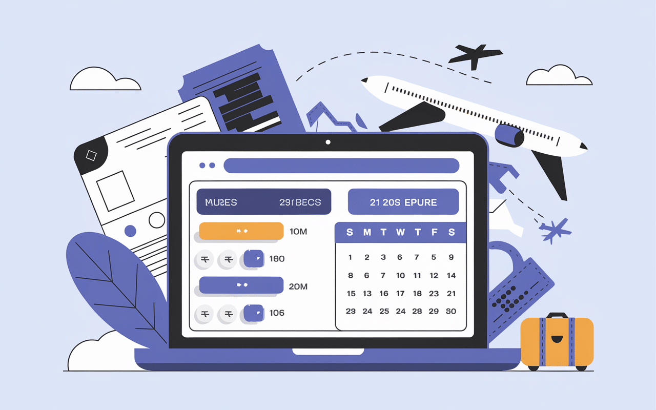 interface reservation vol nantes marrakech ecran ordinateur prix calendrier