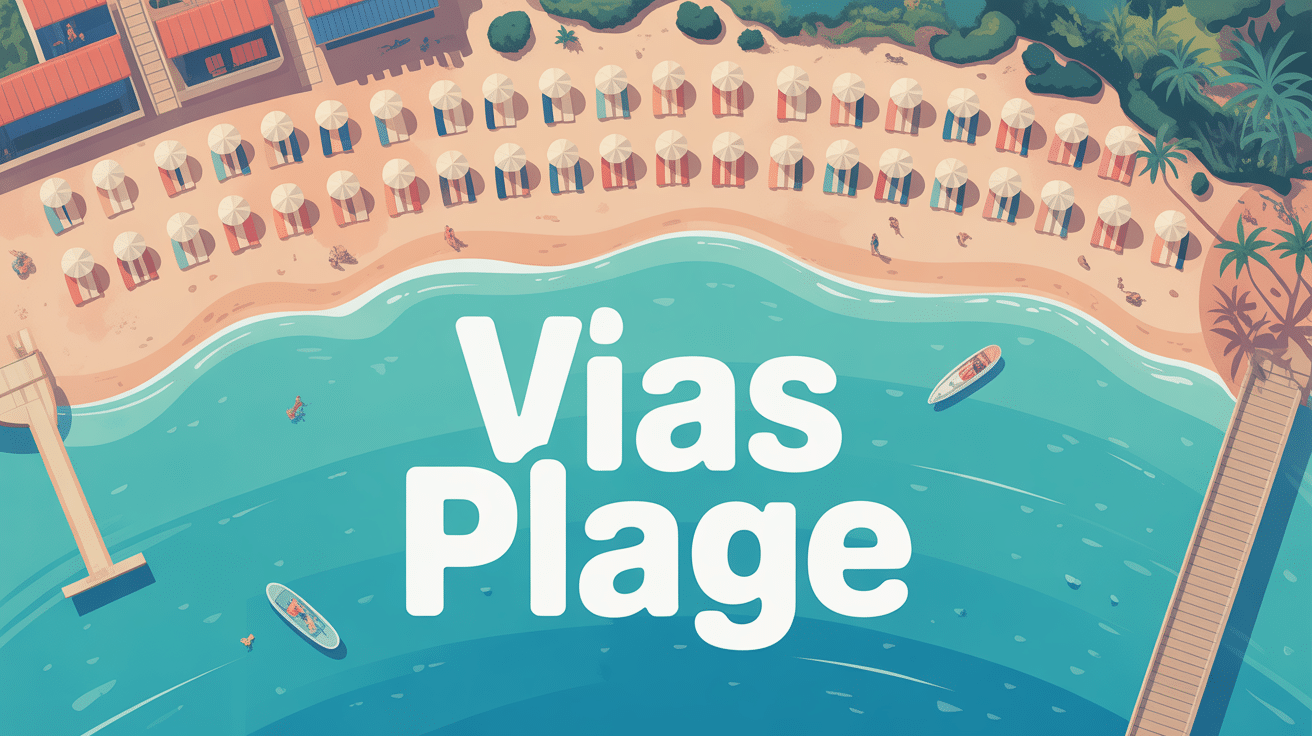 vue aerienne de vias plage station balneaire mediterraneenne