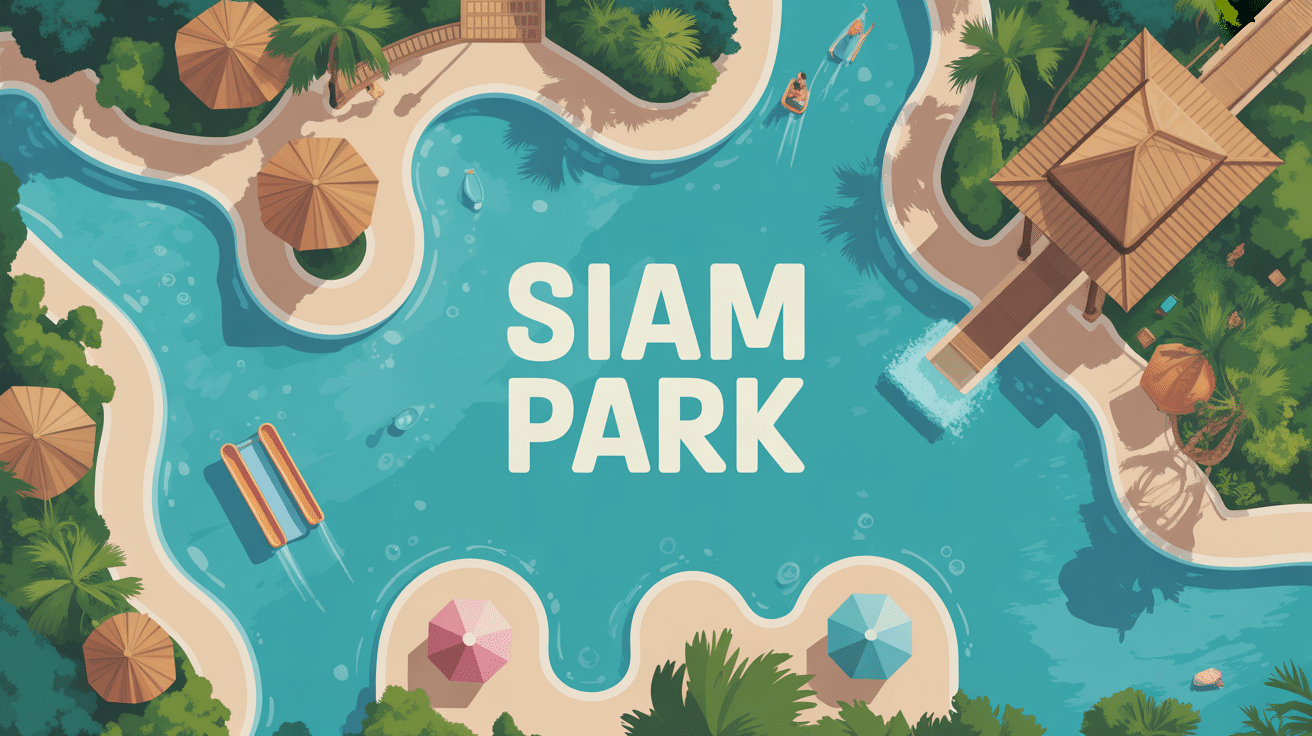 vue aerienne du parc aquatique siam park a tenerife