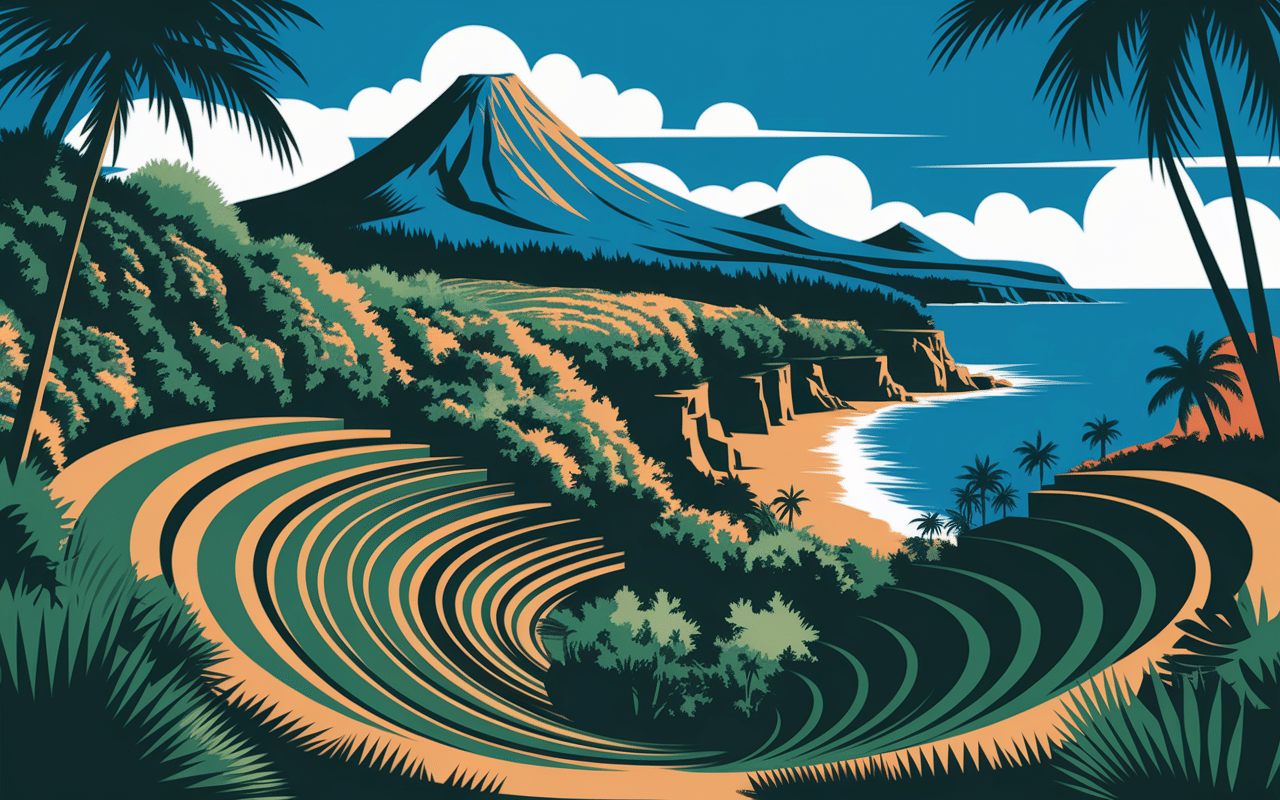 bali paysage rizières jungle volcans