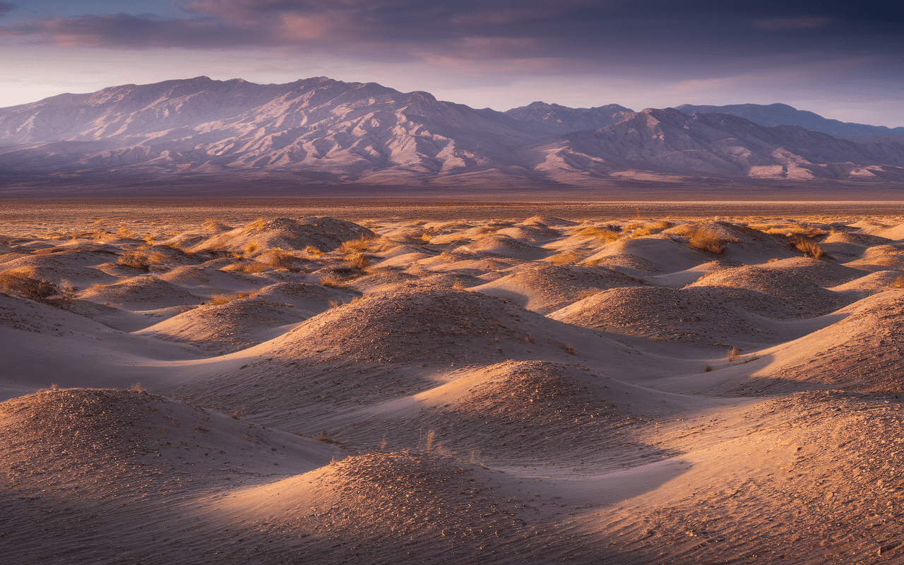 paysage desert de gobi dunes montagnes
