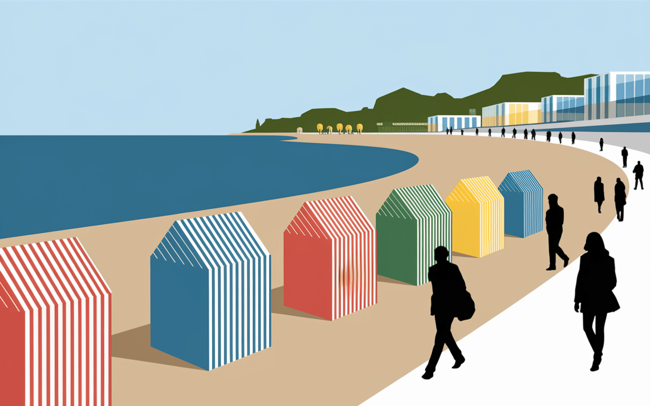 Cabanes rayées plage du Havre