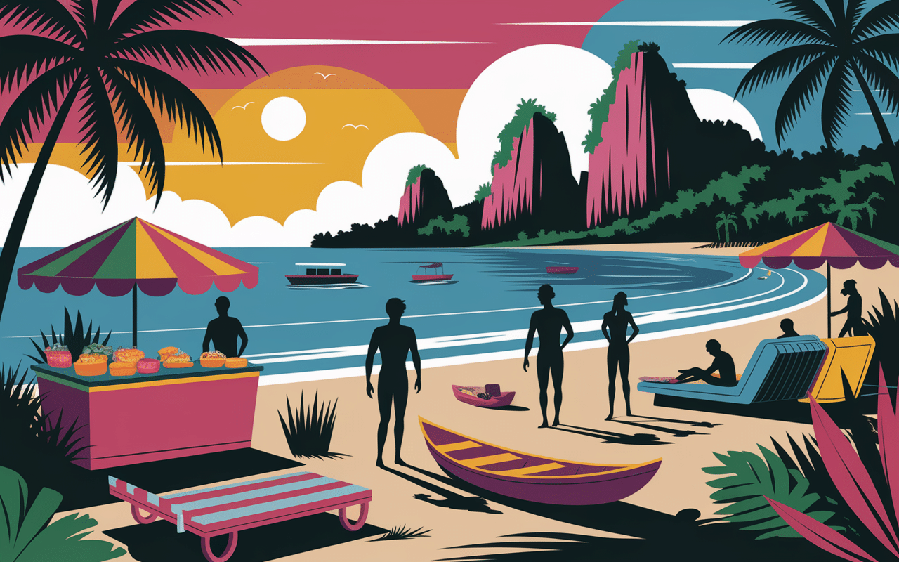 scene animée plage ao nang