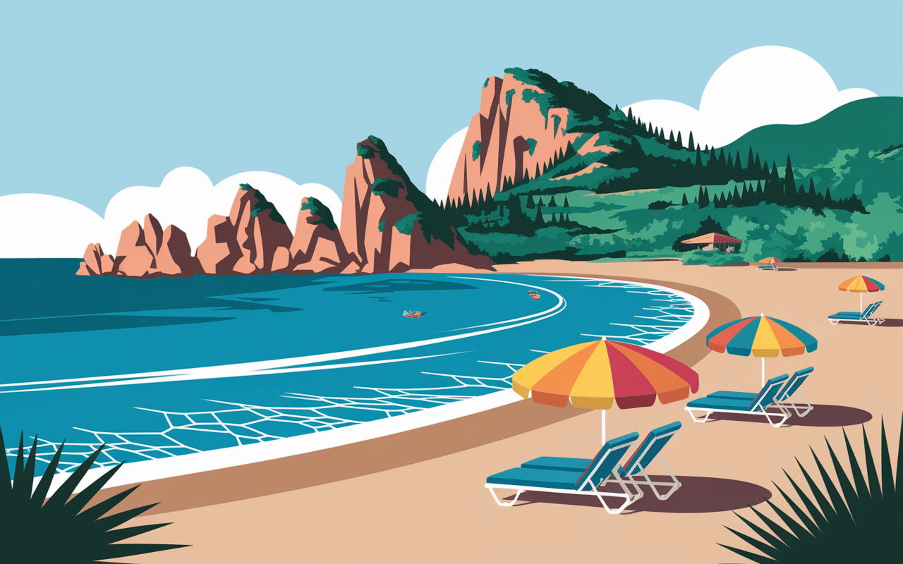 Plage sable doré mer turquoise Castelsardo