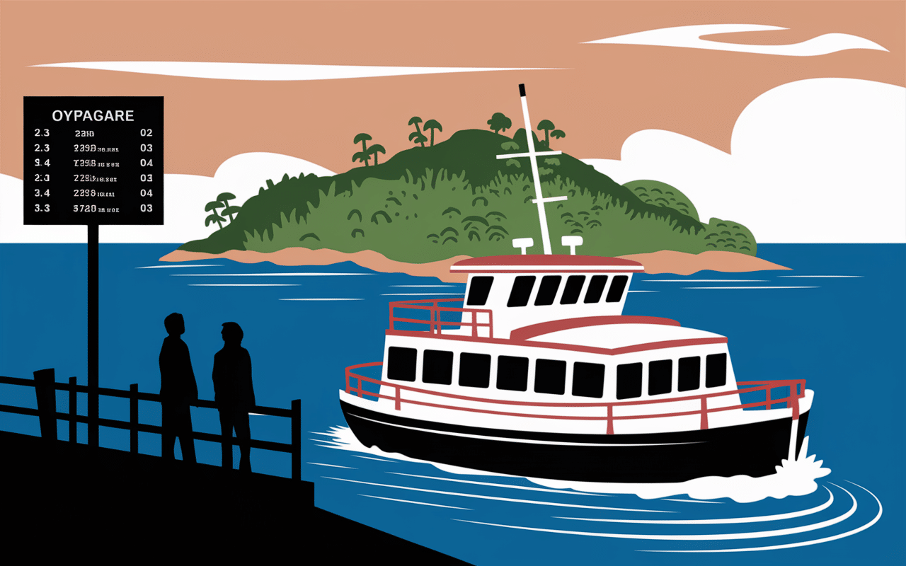 Ferry Miyajima transport voyageurs illustration
