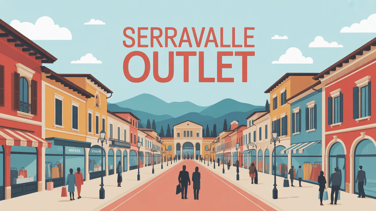 Vue aérienne serravalle outlet centre commercial