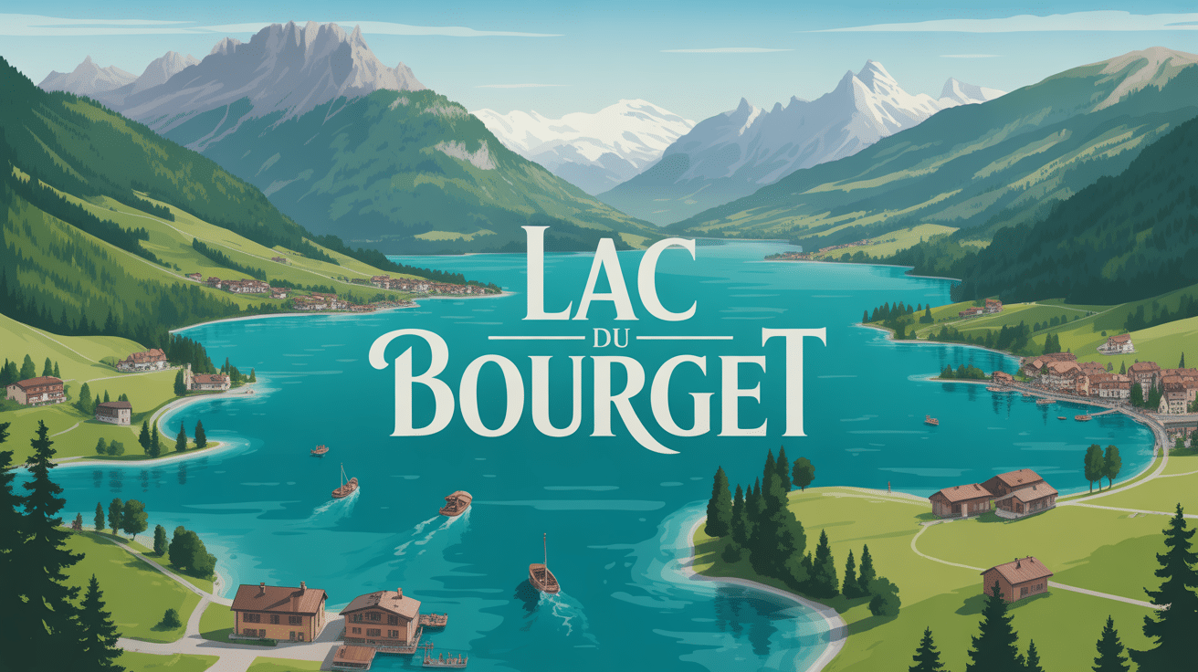Photo panoramique du lac du Bourget entouré de montagnes et villages