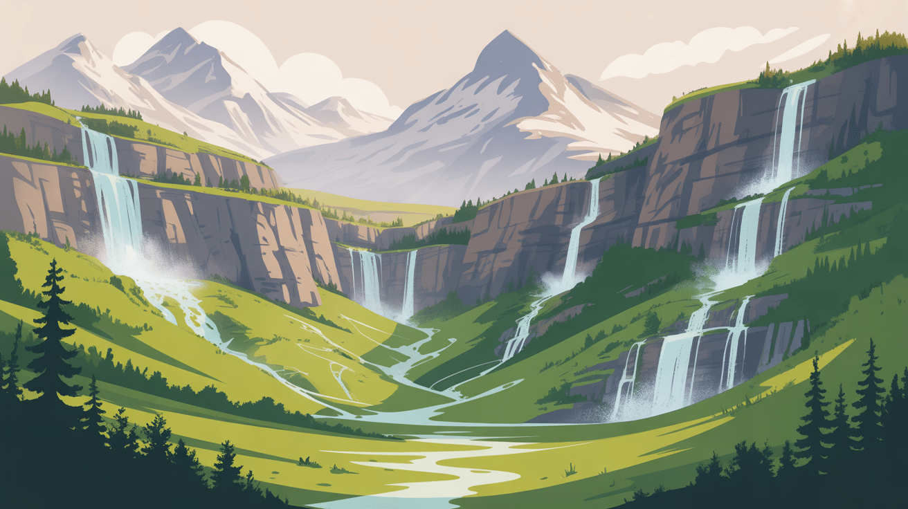 illustration cascades lauterbrunnen falaises montagnes