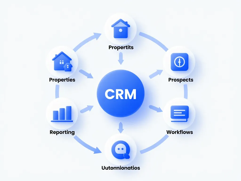Diagramme modules CRM immobilier Immofacile et gestion automatisée