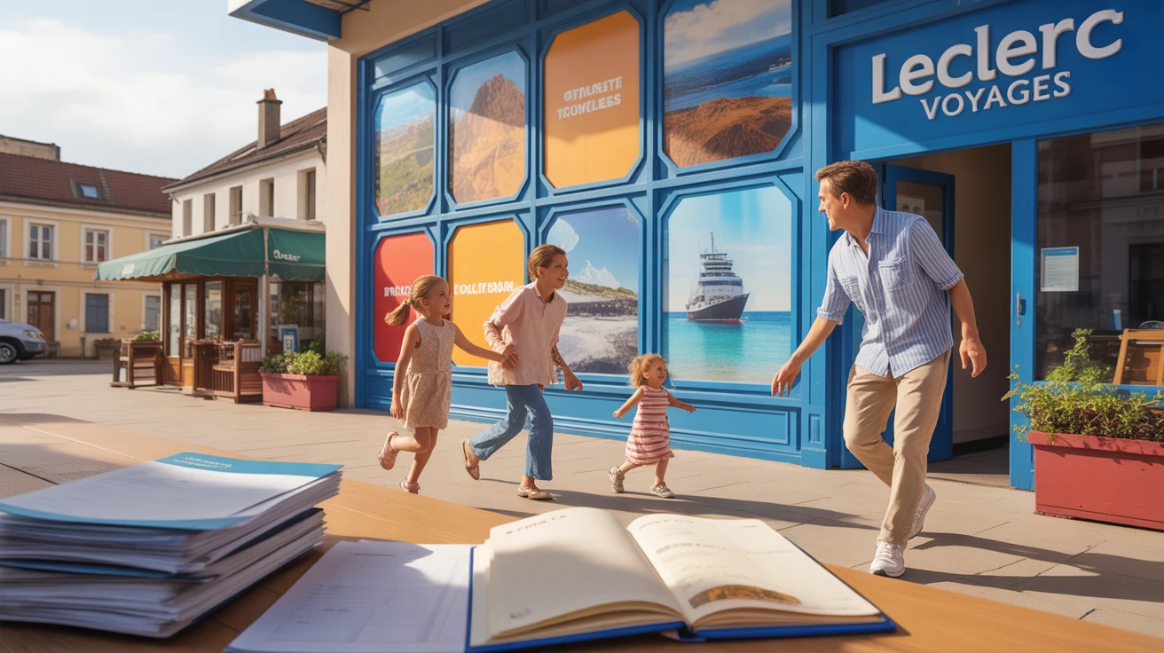 voyages e.leclerc avis famille devant agence