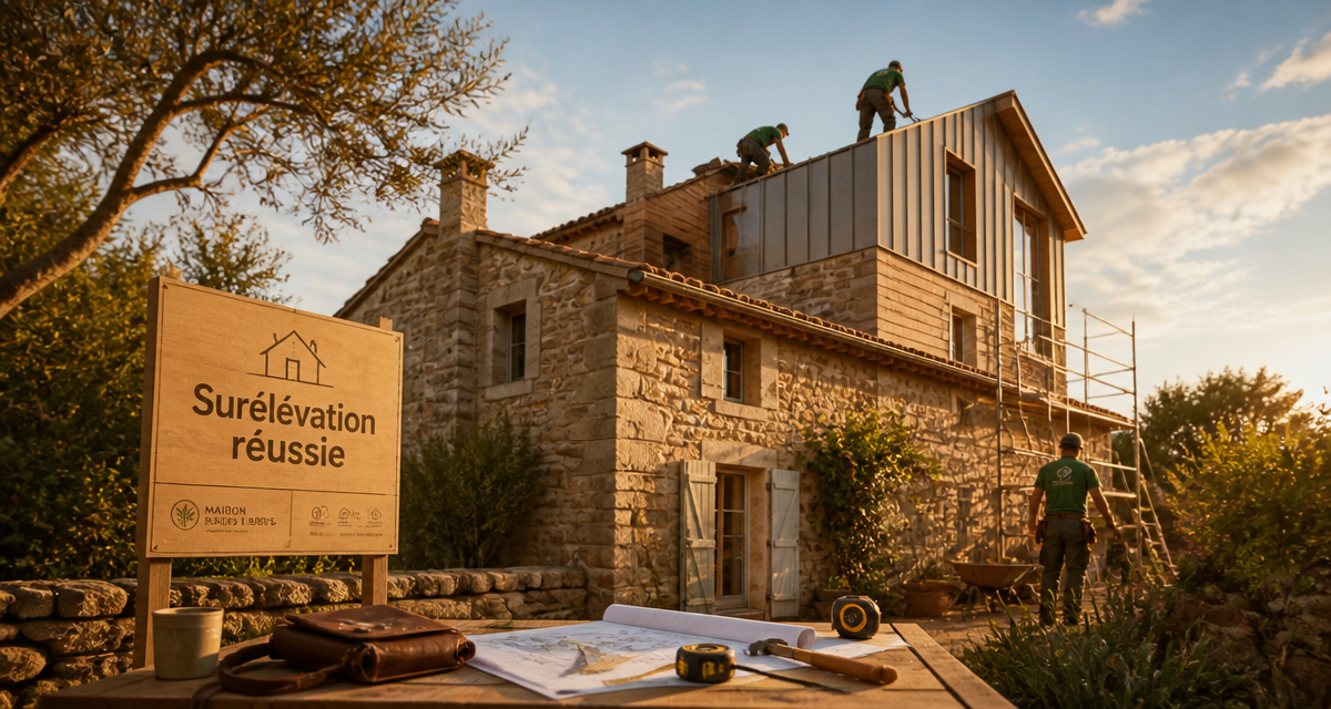 surélévation maison ancienne étage bois zinc