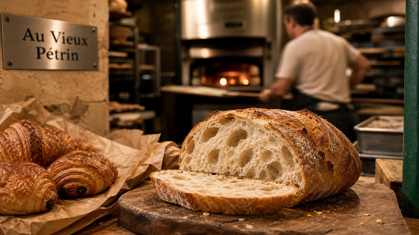 Au vieux petrin à Lyon : baguette au levain, boulangerie artisanale
