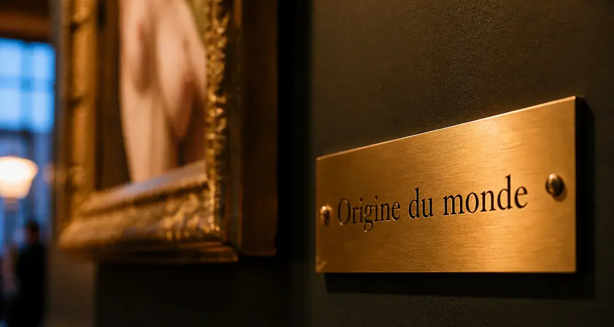 L origine du monde tableau : cartel dans un musée