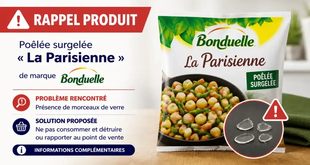 Rappel produit : Poêlée surgelée « La Parisienne » de marque Bonduelle