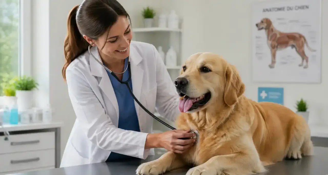 Examen vétérinaire d’un chien