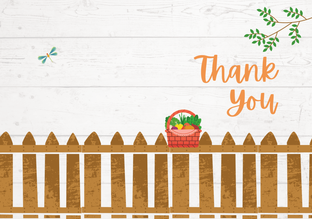 Garden baby shower thank you notes