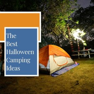 Halloween Camping Ideas Image with tent at night