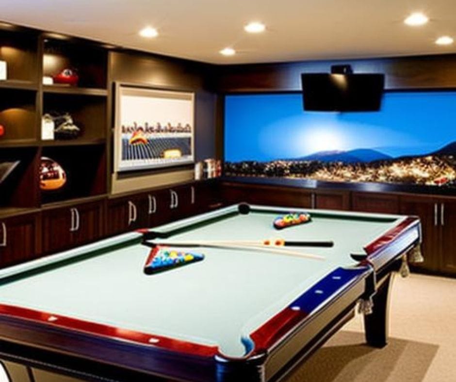 sports themed man cave