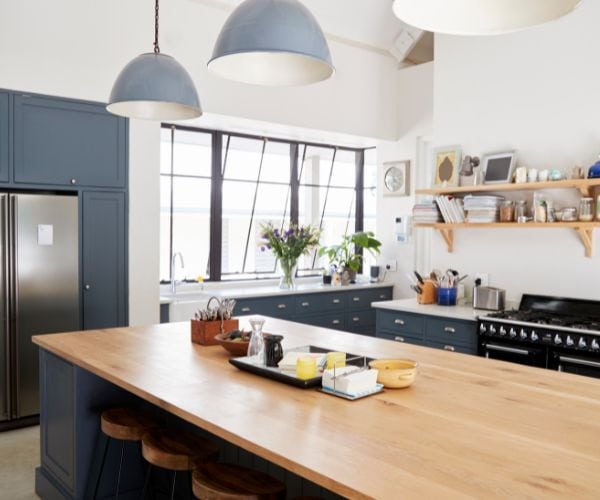 kitchen with an island