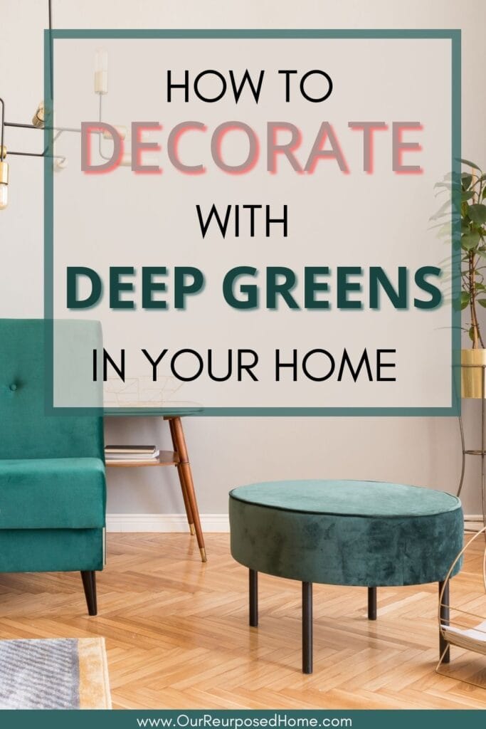 living room with green sofa and side table