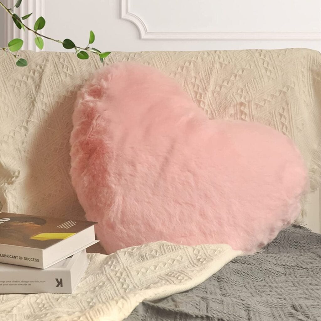 cute heart shaped pillow for college dorm room decorating ideas
