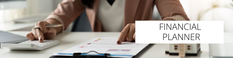 woman crunching numbers on a calculator for a financial planner post section