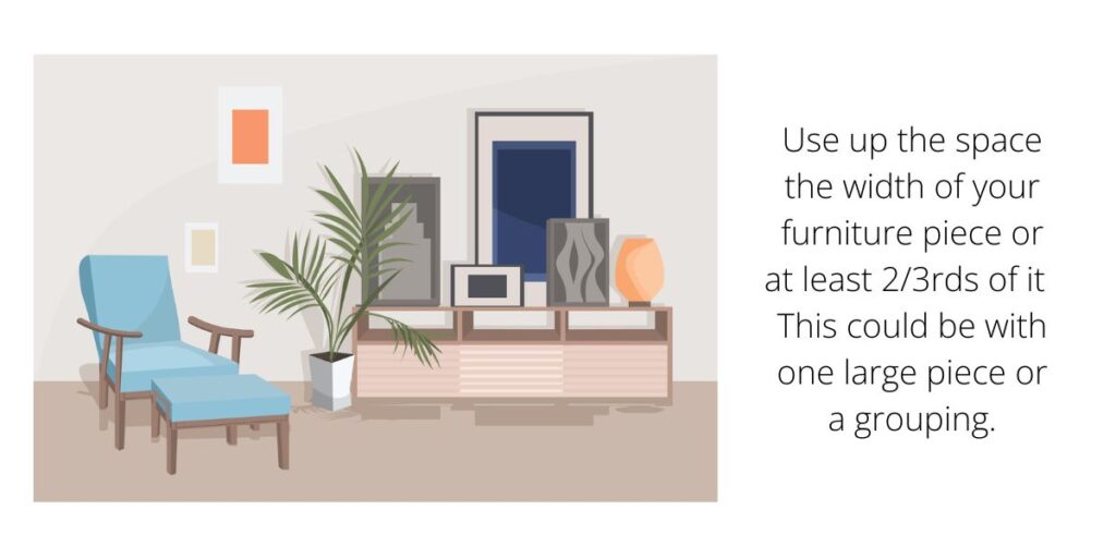 mimic furniture lines with your artwork