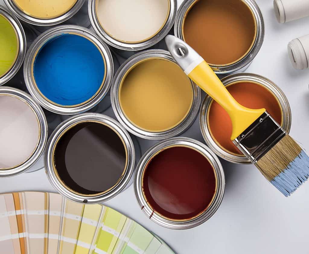 cans of paint with different colors