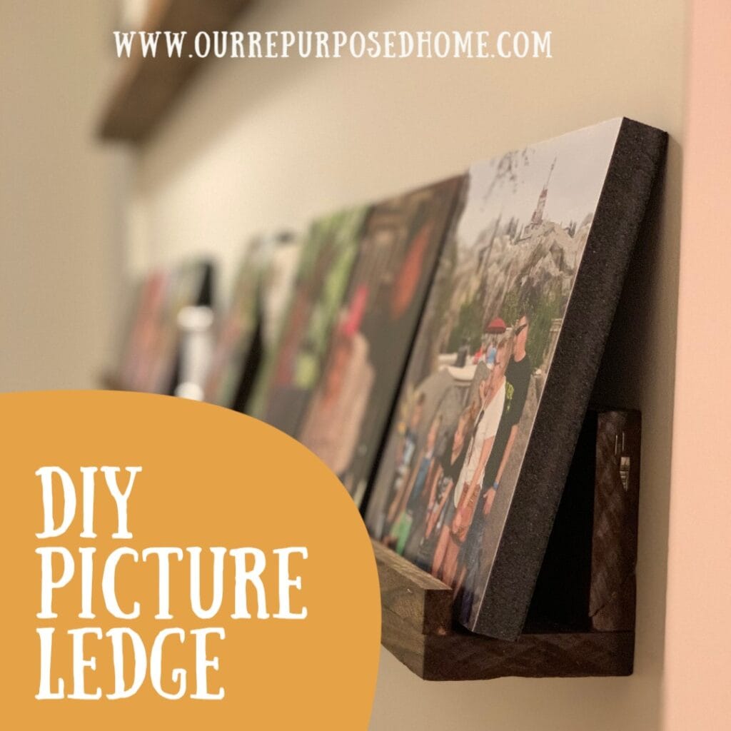 picture ledge with mixtiles photos